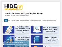 Tablet Screenshot of hidebadreviews.com